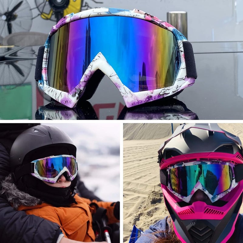 4-FQ Motorcycle ATV Goggles Motocross Windproof Dirt Bike Dustproof Off Road Goggles Scratch Resistant UV400 PU Helmet MX Skiing Protective Safety Racing Glasses - Image 2